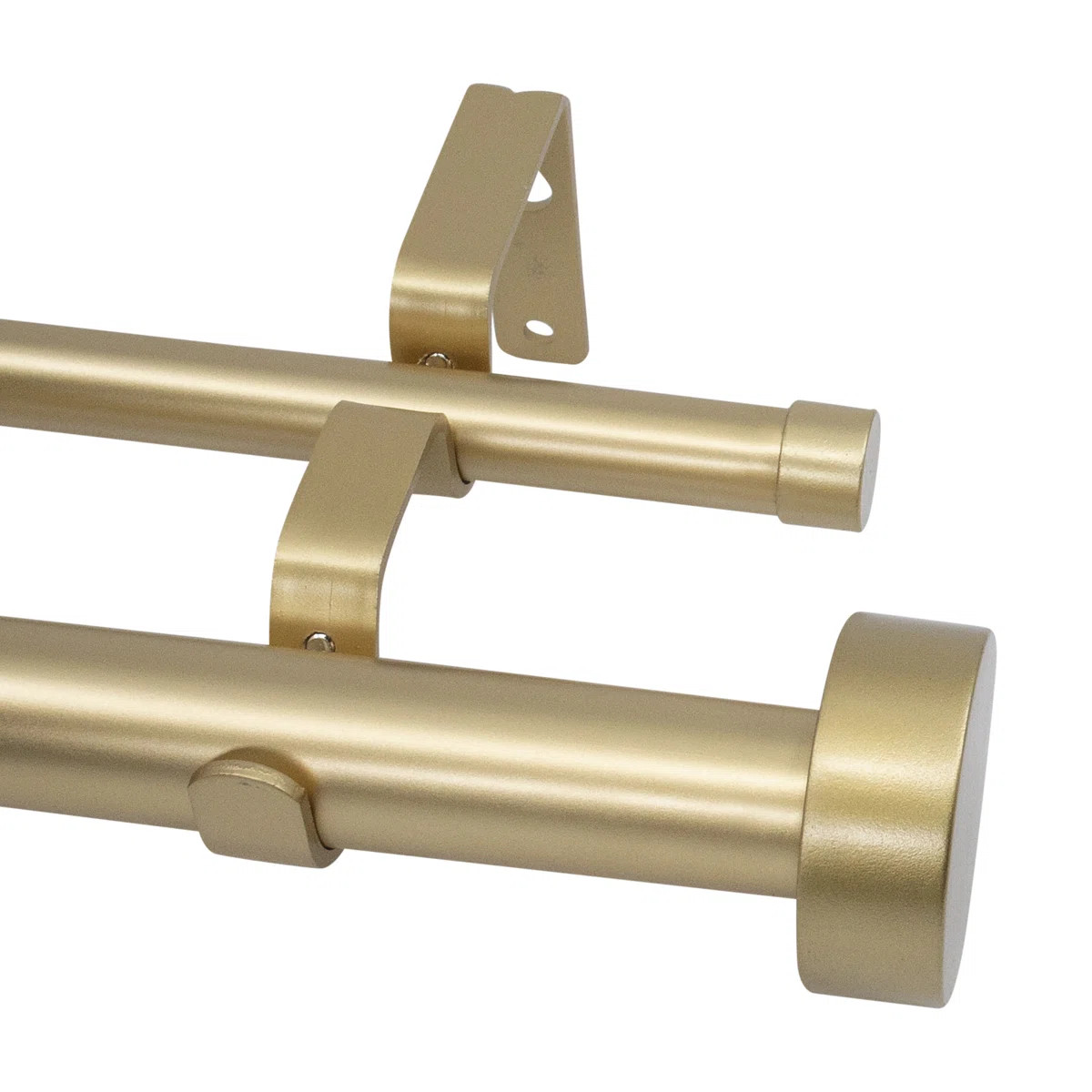Meriville 1-Inch Diameter Double Window Treatment Curtain Rod, Vico End Cap Finial, Royal Gold wi... | Wayfair North America