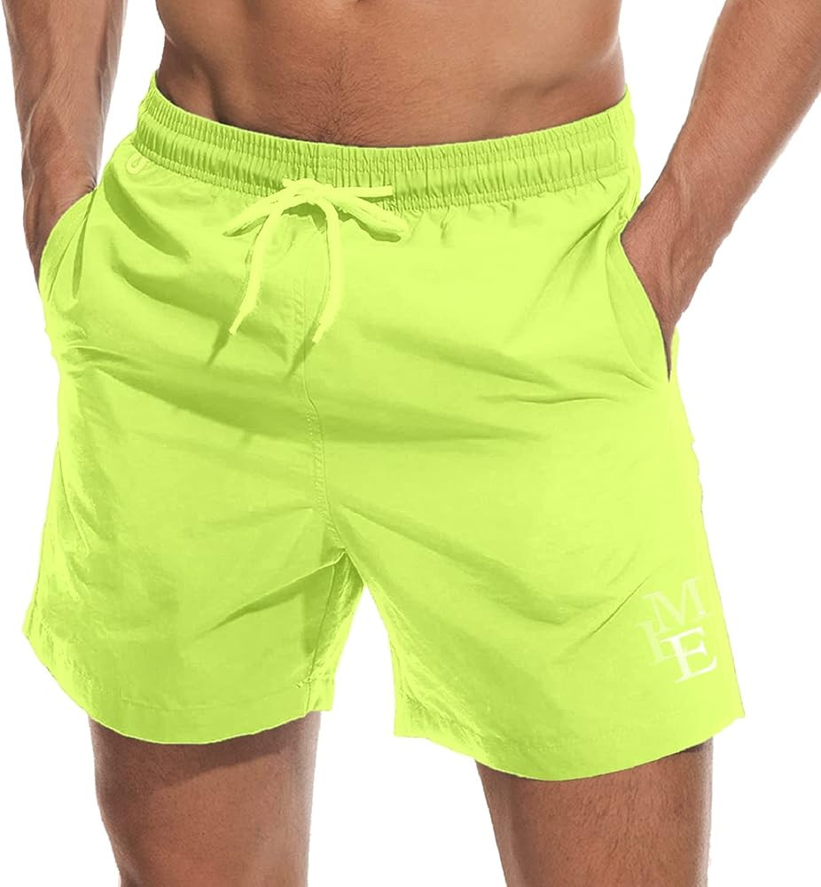 Beach Shorts Swim Trunks Quick Dry Men's Bathing Suit with Mesh Lining/Side Pockets | Amazon (US)