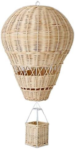 xiuersty Handmade Rattan Woven Wall Hanging Hot Air Balloon Unique Kids Room Decoration Pendant A... | Amazon (US)