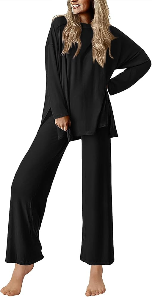 Ekouaer Lounge Sets for Women Long Sleeve Pajamas Fall Loungewear Soft Comfy Pjs Two Piece Travel... | Amazon (US)