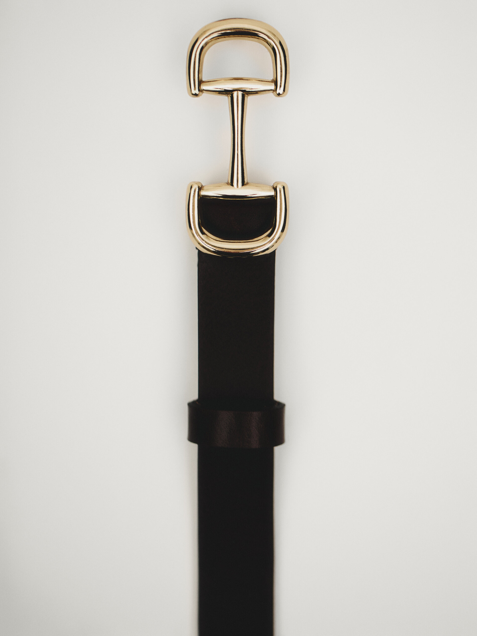 Leather belt with double buckle | Massimo Dutti US