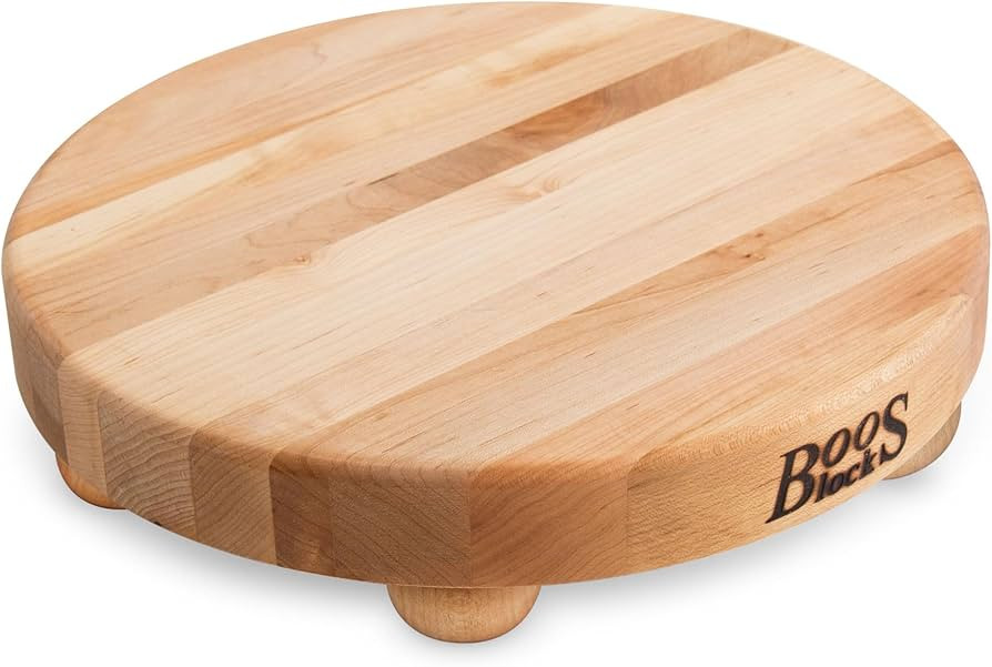 John Boos Boos Block B Series Round Wood Cutting Board with Feet, 1.5-Inch Thickness, 12" x 12" x... | Amazon (US)