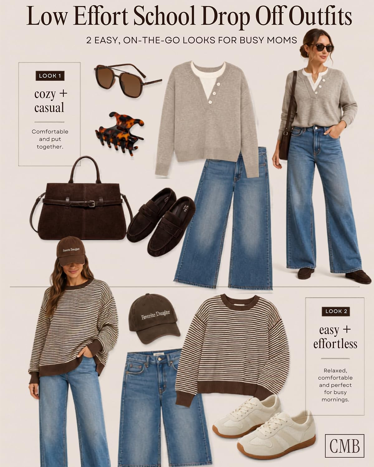 Low-effort school drop-off outfits for the mornings when everyone needs breakfast, shoes, and a full emotional reset before 8 a.m. Easy layers, comfy basics, and pieces that make you look put together with very little evidence of effort. 

 #LTKgrwm #LTKootd #LTKmomlife