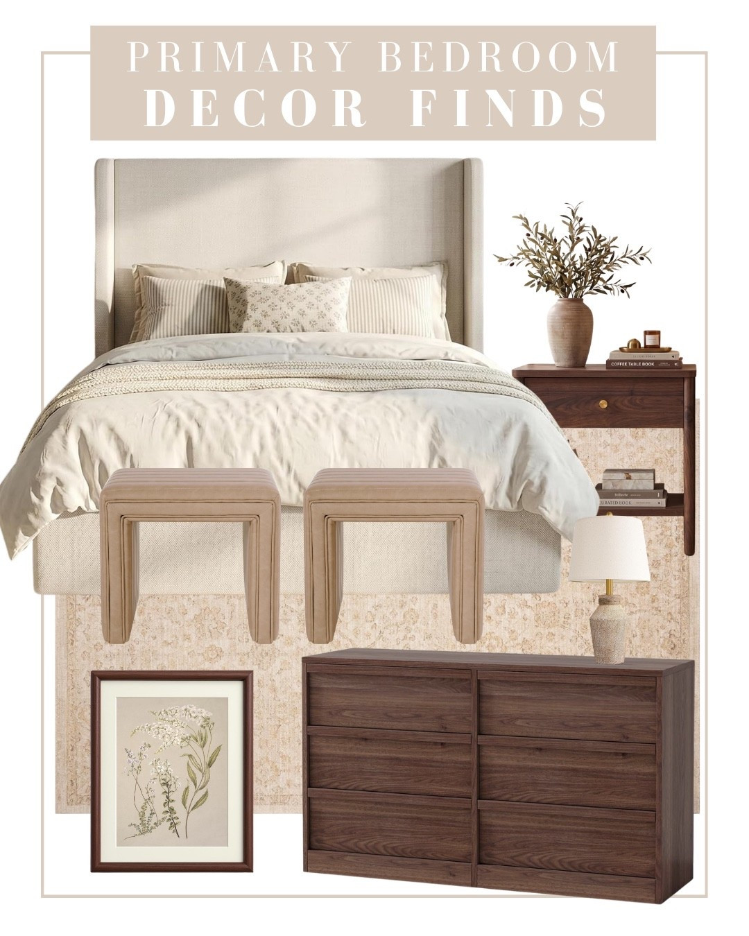 Looking to refresh your primary bedroom? These pieces are perfect for a modern moody look!