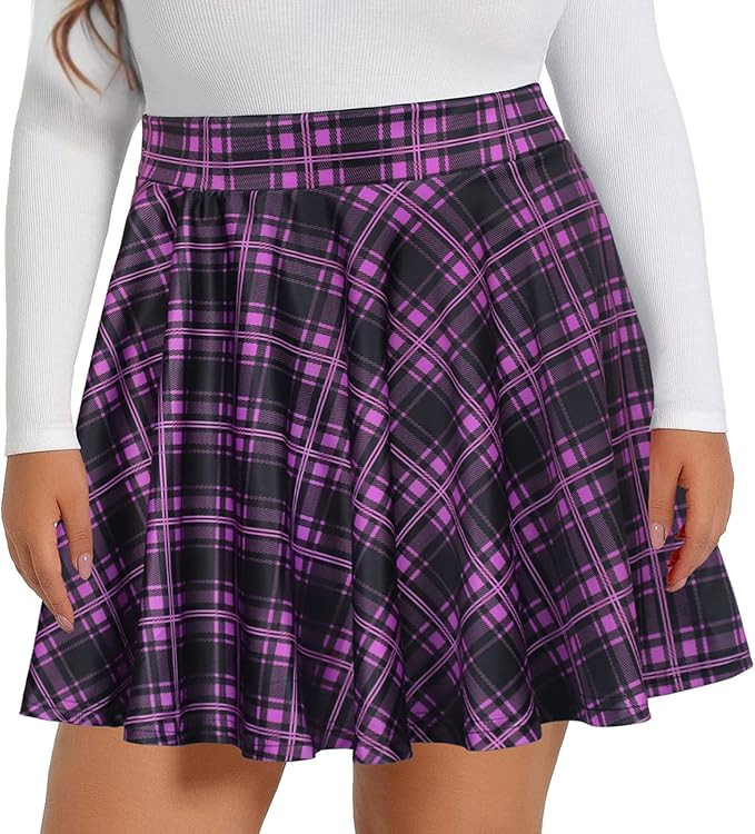JOELLYUS Plus Size Skirts for Women Summer Pleated Mini Skirt Casual Flowy High Waisted Womens Sh... | Amazon (US)