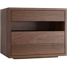 SOBOUR Rectangular Wood Night Stand for Bedroom Storage Bedside Table with 2 Drawers Minimalist S... | Amazon (US)
