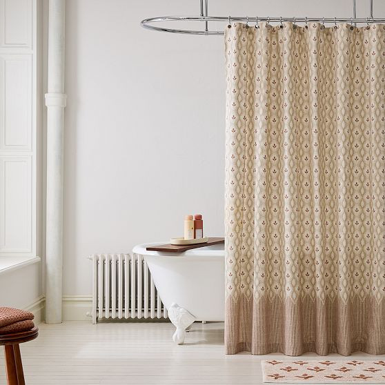 Annalise Shower Curtain, Baked Clay, 72""x74 | West Elm (US)
