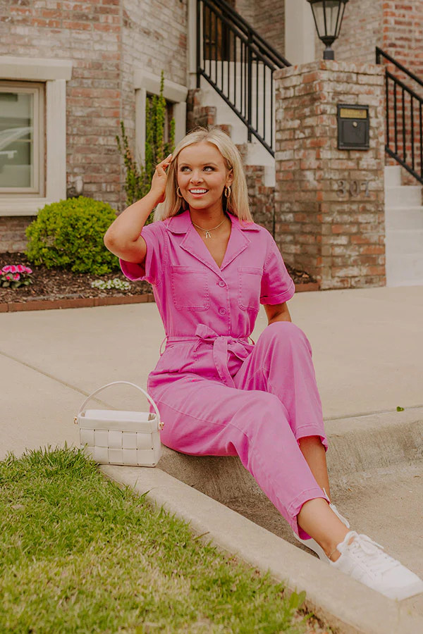 Capturing Memories Denim Jumpsuit in Violet | Impressions Online Boutique