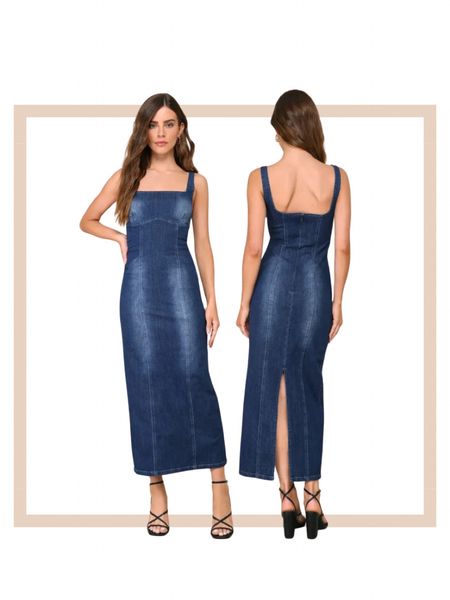 Dark wash denim bodycon midi dress on salee

#LTKsalealert #LTKparties #LTKfindsunder100