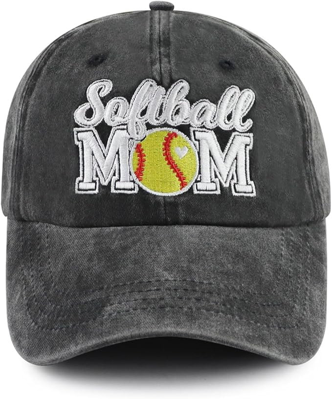 Softball Mom Hats for Women, Adjustable Embroidered Mama Baseball Cap | Amazon (US)