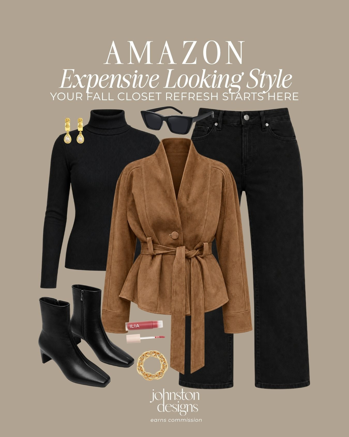 This outfit looks so much more expensive than it is. 🤎 A belted suede look jacket over a black turtleneck and dark denim is such an easy way to dress up your fall basics. Add ankle boots and gold jewelry and you’re set.

Amazon fall outfit, expensive looking fashion, suede look jacket, black turtleneck, dark wash jeans, black ankle boots, elevated fall style

#amazonfashion #falloutfit #fallstyle #affordablefashion #suedejacket #darkdenim #ankleboots #outfitinspo #amazonfinds 

 #LTKootd #LTKSeasonal