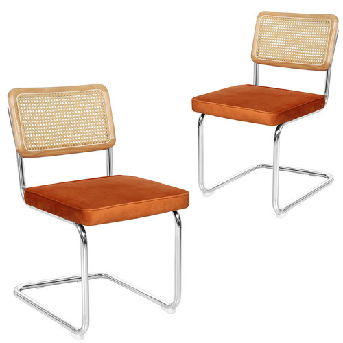 Oakleigh Home Rene Cesca Replica Velvet Cantilever Dining Chairs | Temple & Webster | Temple & Webster AU