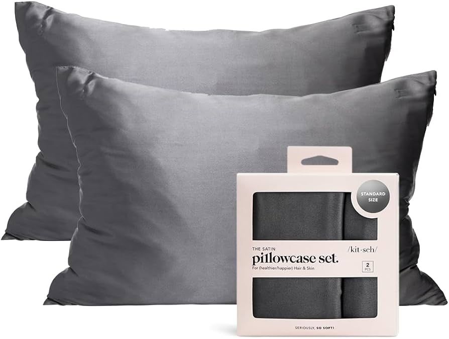 Kitsch Satin Pillowcase for Hair & Skin - Softer Than Silk Pillowcase for Hair and Skin Set of 2 ... | Amazon (US)