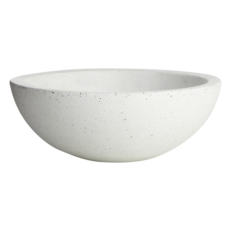 White Terrazzo-Look Bowl Planter, Medium | At Home