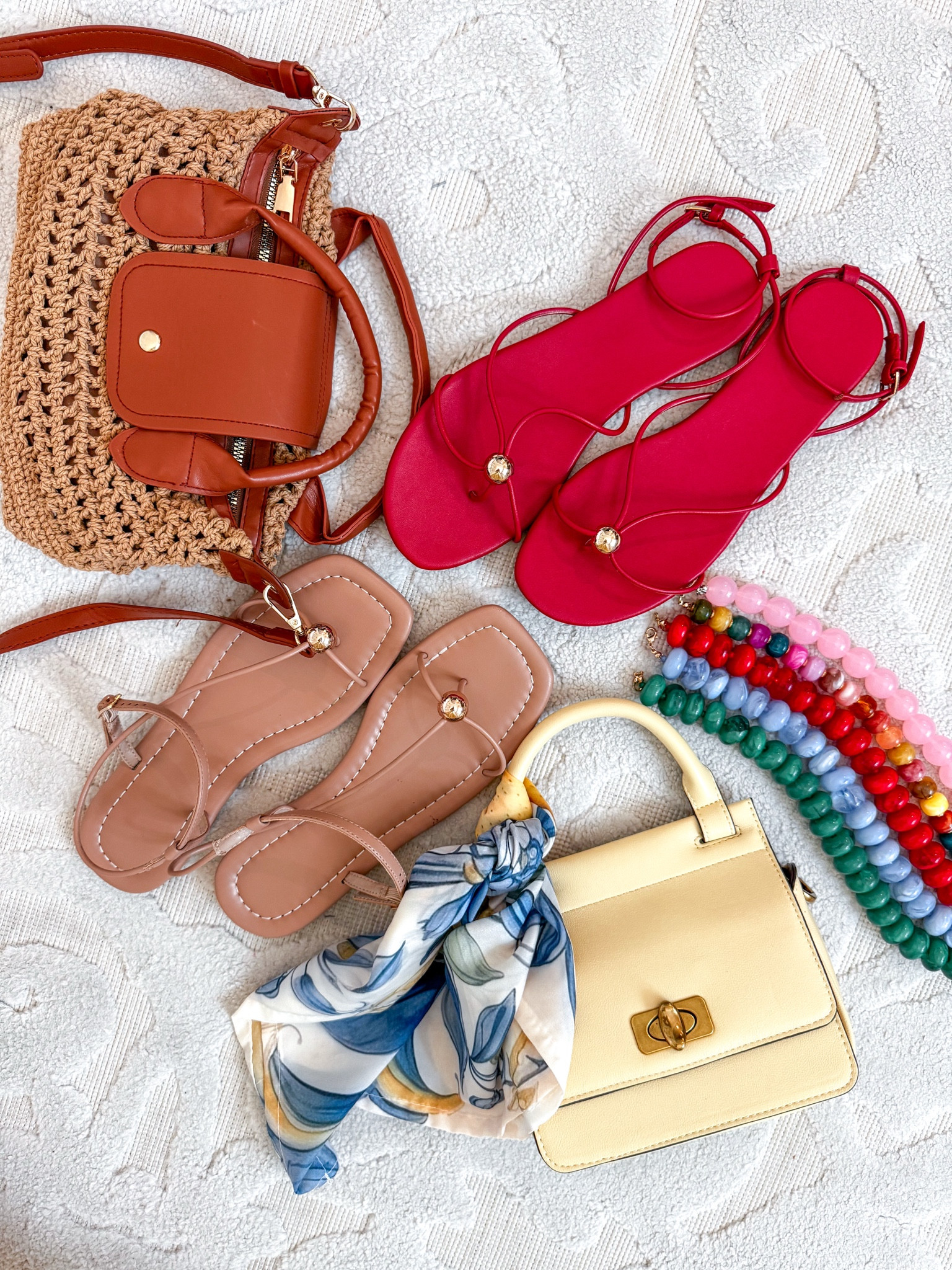 Amazon - unboxing my latest orders. Crochet Crossbody Bag - I saved a few options.  6 colors. Red Strappy Sandals - tts. 5 colors. Beaded Necklaces - various colors (I linked 2 listings). 

#LTKSeasonal#LTKOver40
