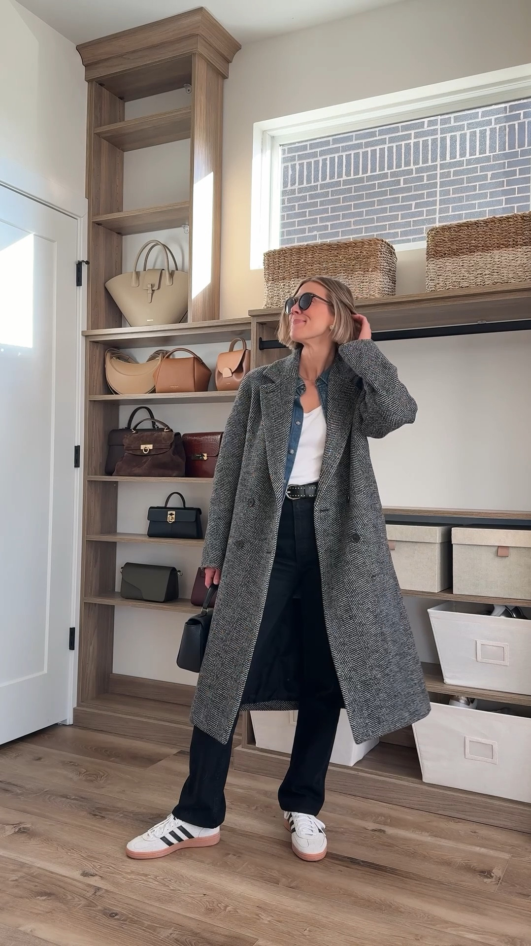 Wearing XS tank, XS denim shirt, 26/regular jeans, small belt, XS wool coat, sneakers tts

#LTKFindsUnder100 #LTKStyleTip #LTKOver40