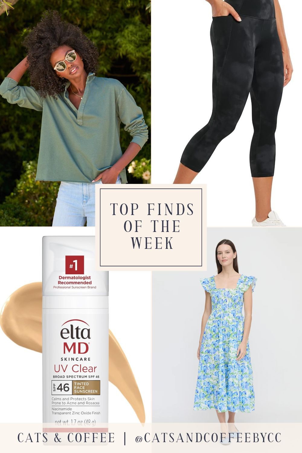 A comfortable-yet-elevated floral spring dress from Hill House, a great tinted mineral sunscreen that is both effective and affordable from EltaMD, a new (super affordable!) neutral legging to add to your workout rotation, and a casual and cool pullover from Frank & Eileen for in-between weather (plus, it comes in a few great colors!). 

#LTKSeasonal #LTKBeauty #LTKActive