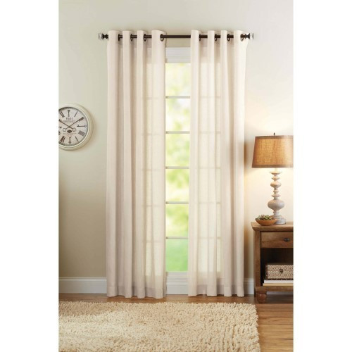 Better Homes & Gardens Semi-Sheer Grommet Curtain Panel, Bleached Linen | Jet.com