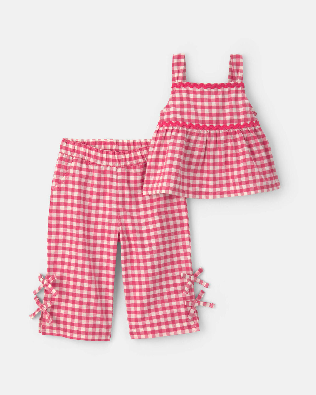Baby Girl 2-Piece Gingham Tank Top & Pant Set - Red | Carter's | Carter's Inc