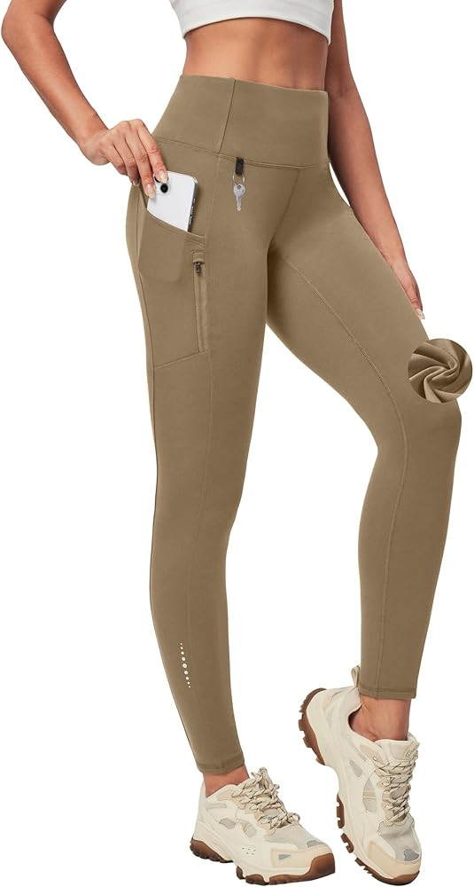 Heathyoga Fleece Lined Leggings Women with Pockets Water Resistant Thermal Leggings Winter Warm Y... | Amazon (US)