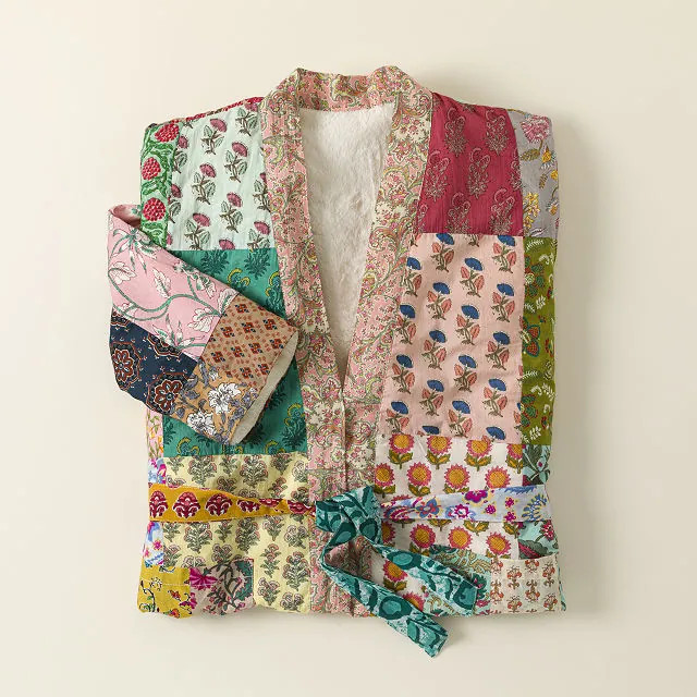 Repurposed Sari Fleece Lined Robe | UncommonGoods