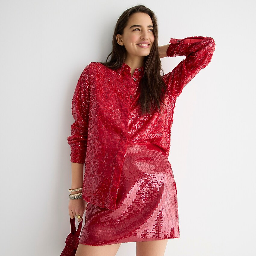 Classic-fit sequin shirt | J. Crew US