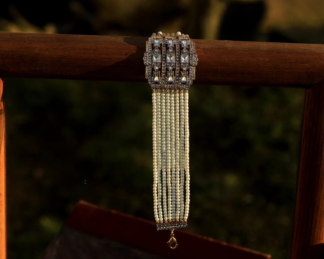 Rare Collier Ras Du Cou Choker Art Déco Doré Large Géométrique Great Gatsby 1920s Strass Bagu... | Etsy (US)