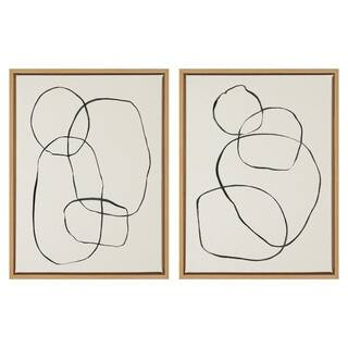 Kate and Laurel Sylvie "Modern Circles" by Teju Reval of Snazzyhues Framed Canvas Wall Art Set 24... | The Home Depot