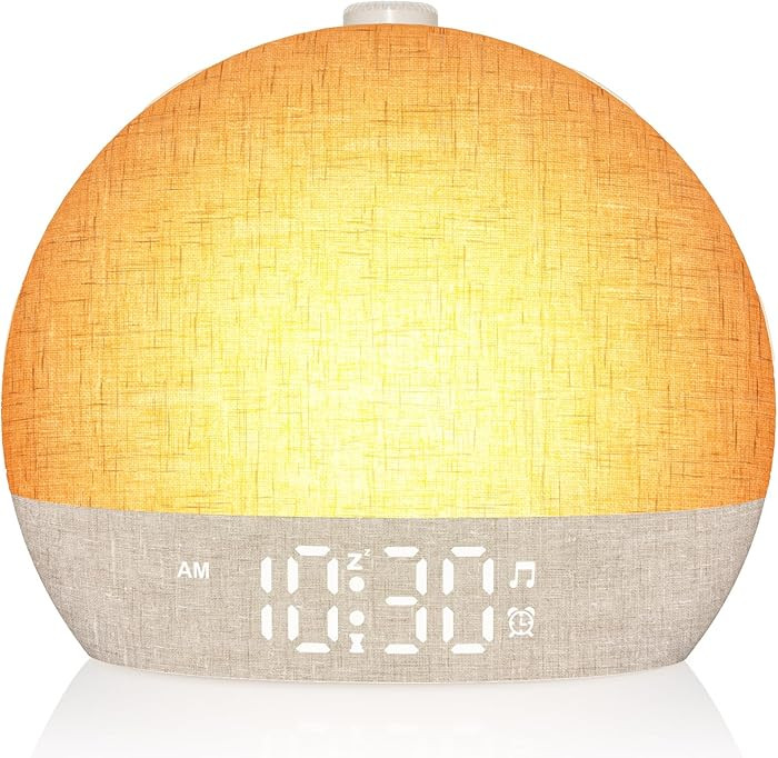 Wake Up Light Sunrise Alarm Clock, White Noise Sound Machine with 30 Soothing Sounds, Dimmable Ni... | Amazon (US)