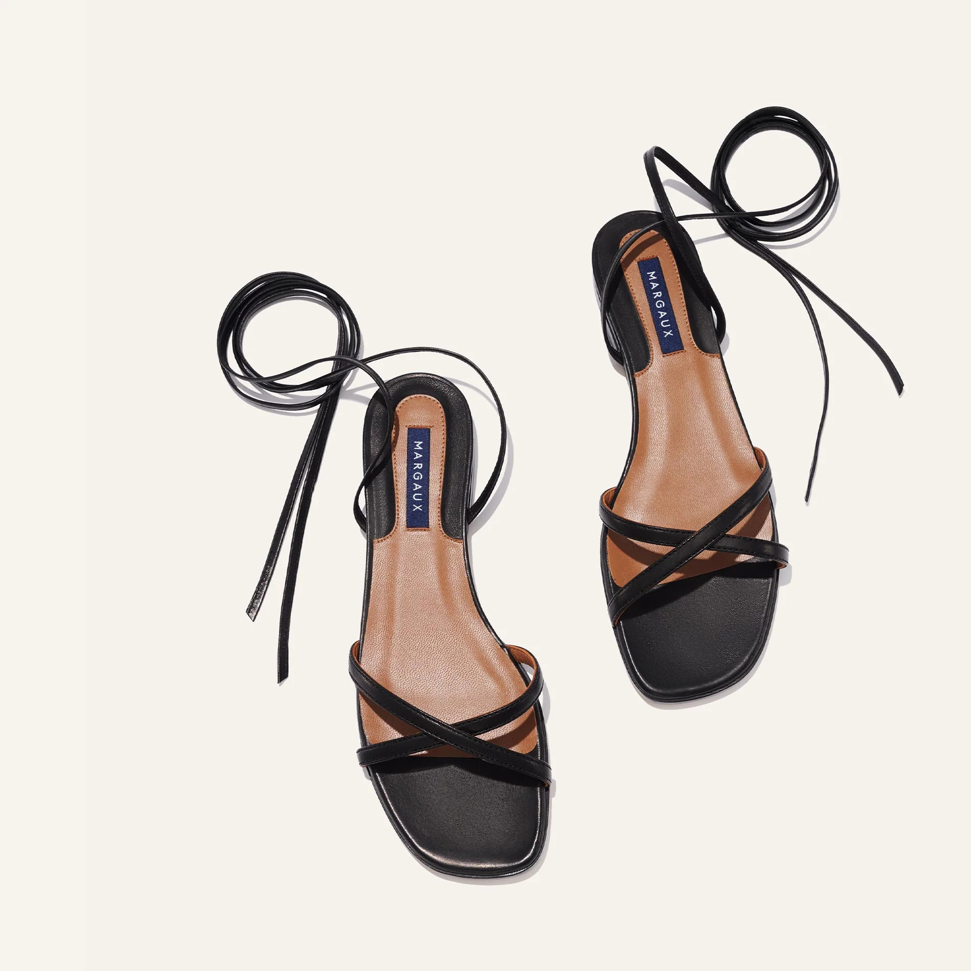 The Wrap Sandal - Black Nappa | Margaux