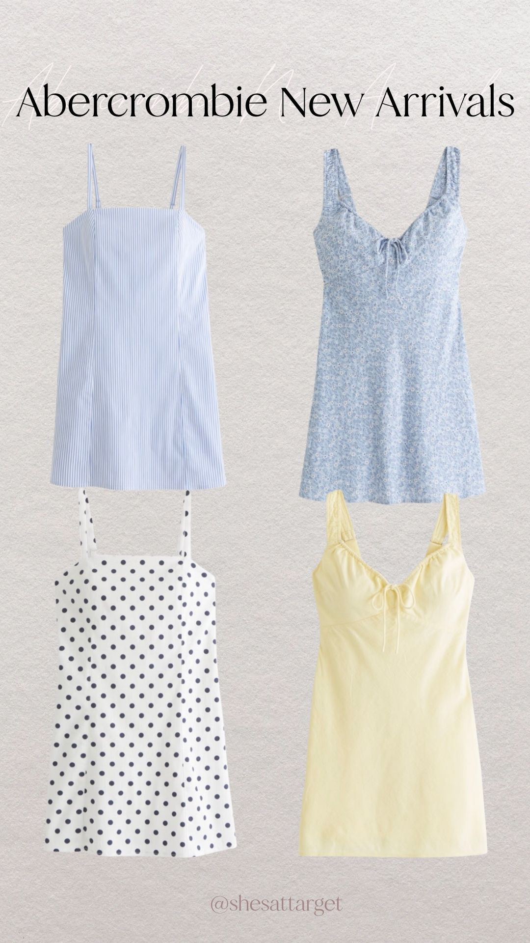 New Spring arrivals at Abercrombie! They have so many cute mini dresses these are a couple of my favorites - Get $50 off $150+ or $25 off $100 at Abercrombie including their new arrivals! 

 #LTKSpringSale #LTKSeasonal #LTKSaleAlert