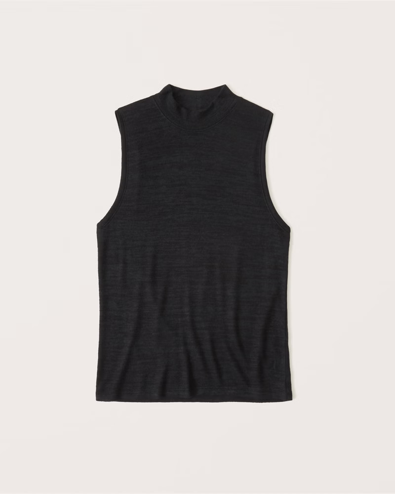Sleeveless Cozy Mockneck Tank | Abercrombie & Fitch (US)