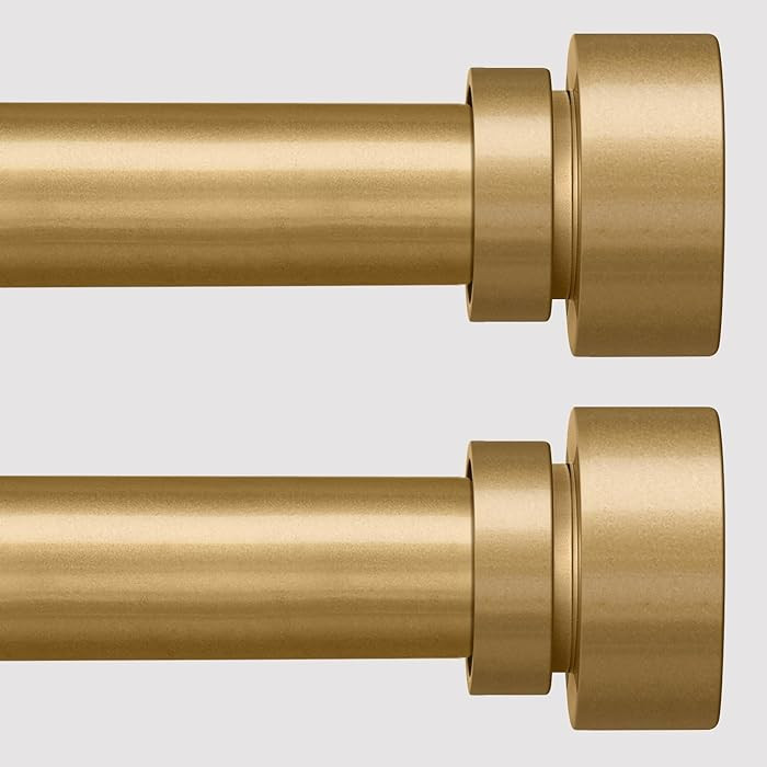 2 Pack Modern Gold Curtain Rods Set for Windows 28 to 48 Inches Adjustable Length Heavy Duty 1" D... | Amazon (US)