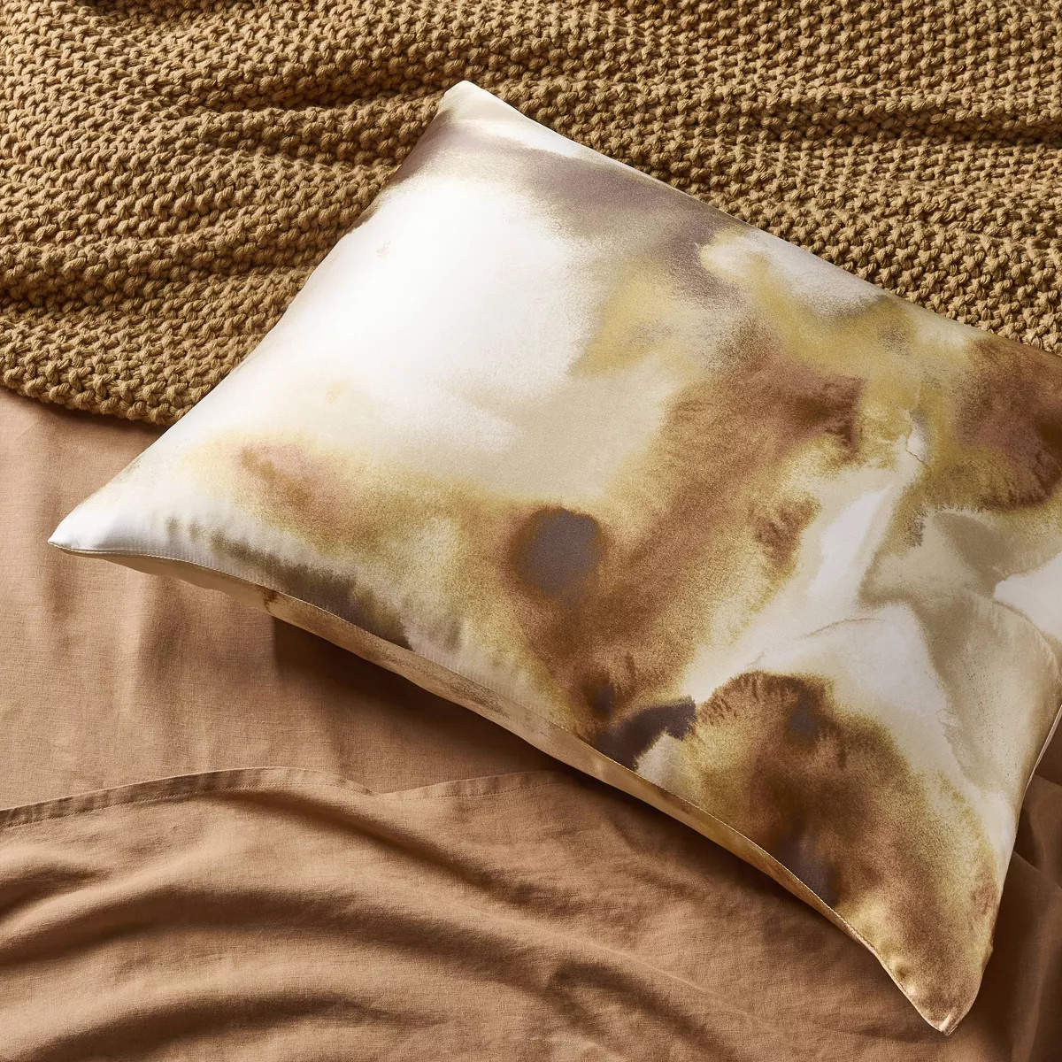 Standard Silk Pillowcase Blush Watercolor - Casaluna™ | Target