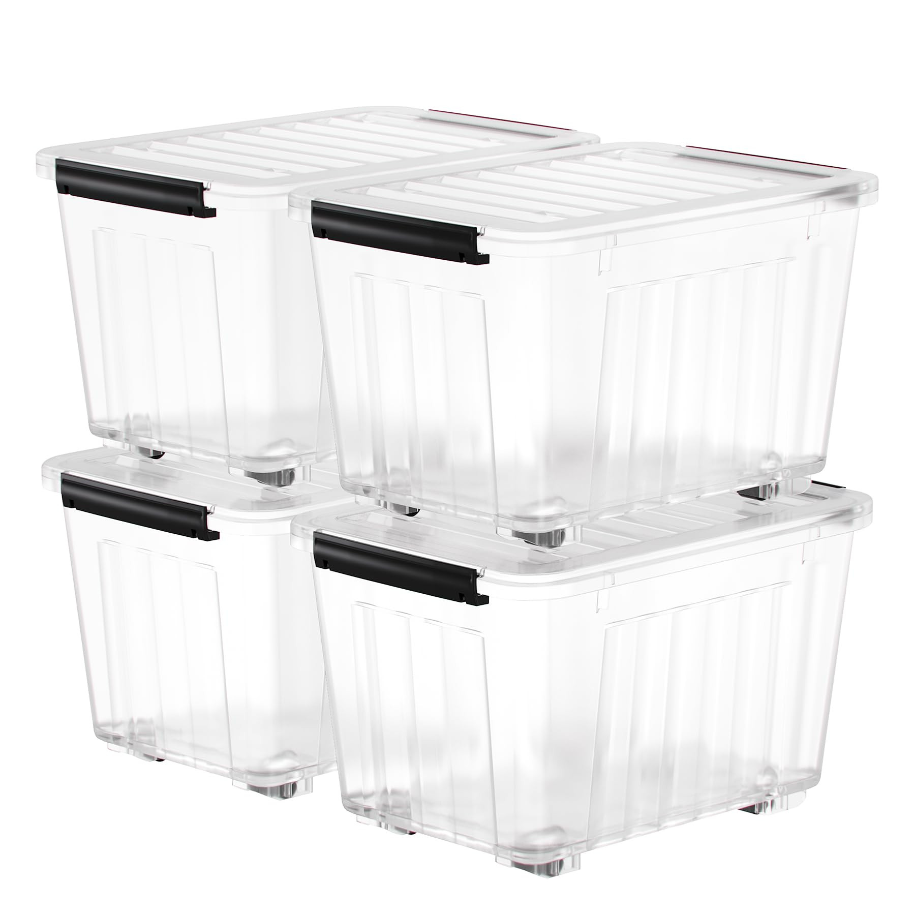 Nazhura 72 Quart Plastic Storage Bin, Stackable and Nestable Storage Boxes with Clear Lids and Se... | Amazon (US)