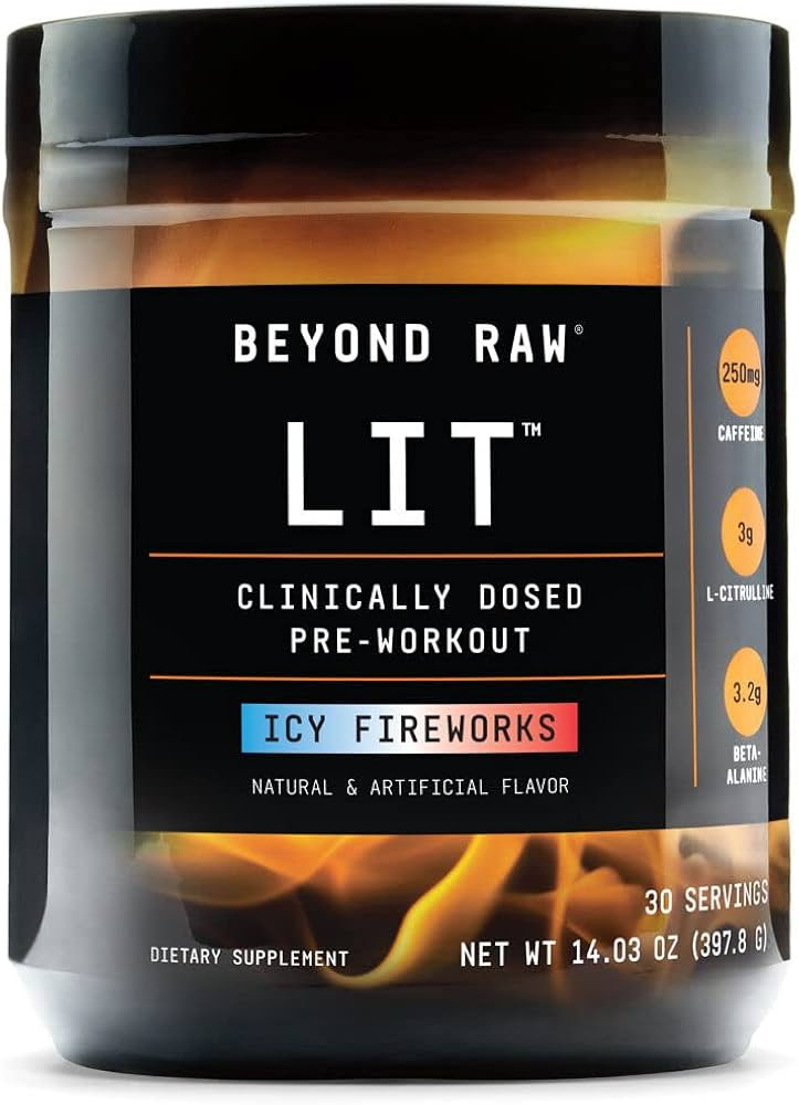 BEYOND RAW LIT | Clinically Dosed Pre-Workout Powder | Contains Caffeine, L-Citrulline, Beta-Alan... | Amazon (US)