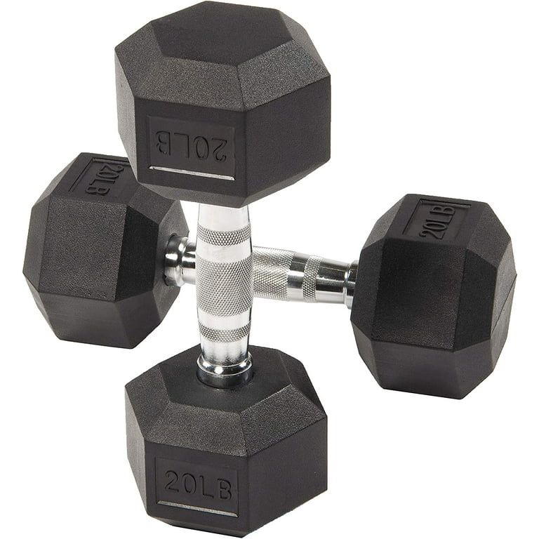 BalanceFrom Rubber Encased Hex Dumbbells, 20 Lbs. Pair | Walmart (US)