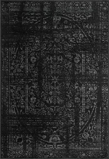 Black Ring Around The Rosette Area Rug | Rugs USA