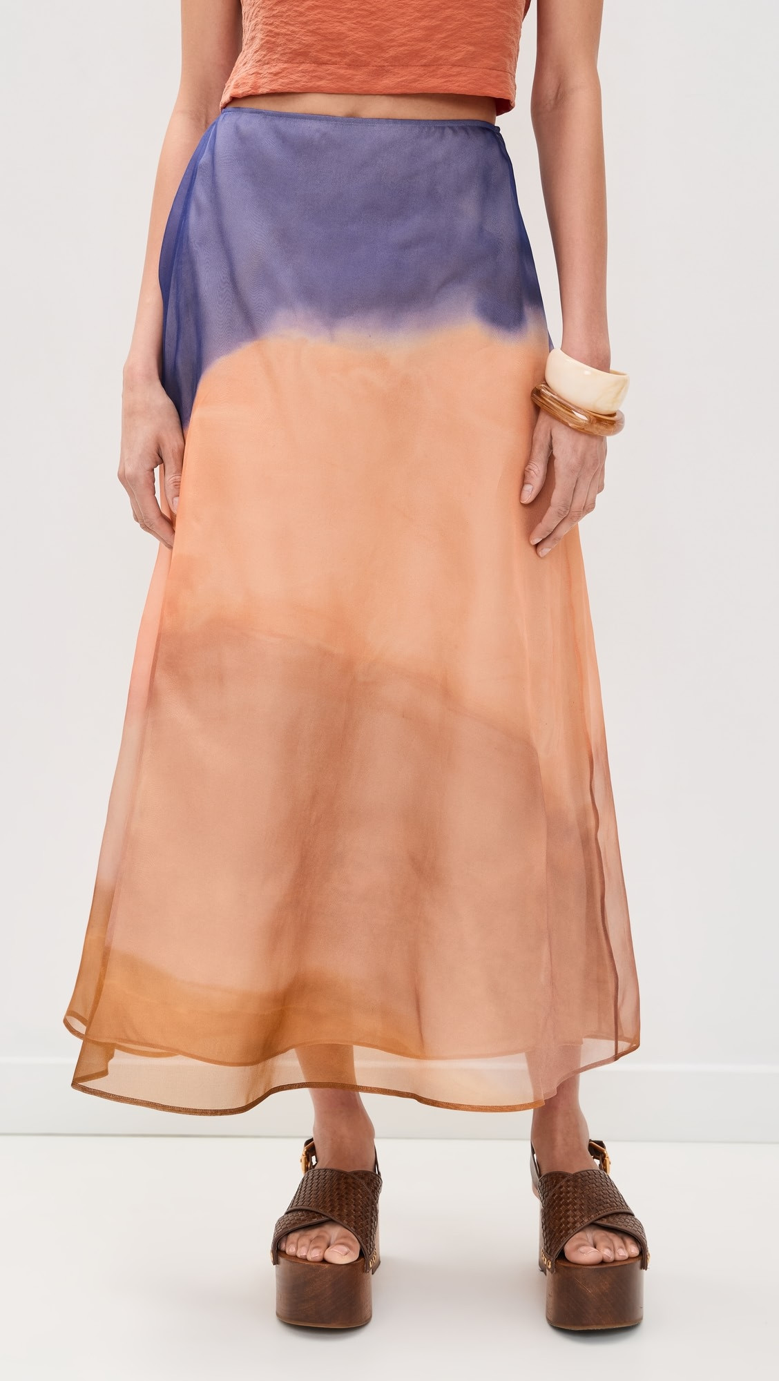 Esmeray Organza Silk Midi Skirt | Shopbop