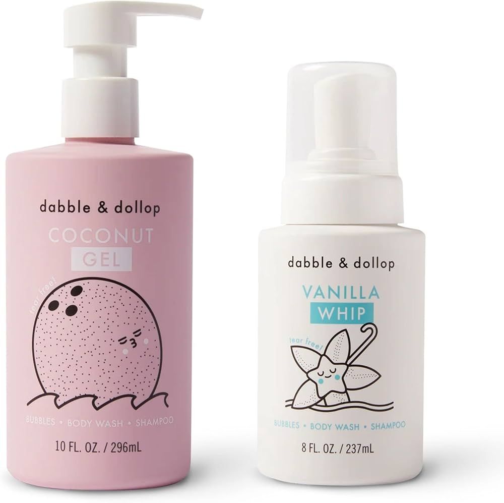 Dabble & Dollop Coconut Gel + Vanilla Whip - 3-in-1 Natural Bubble Bath, Body Wash & Shampoo for ... | Amazon (US)