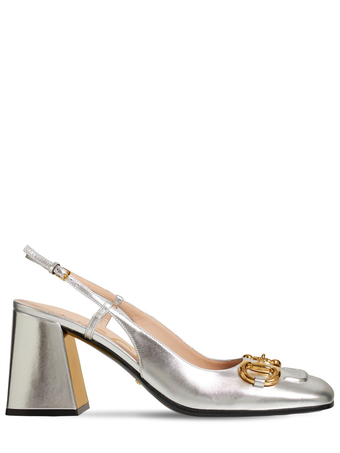 75mm Baby Metallic Leather Pumps | Luisaviaroma