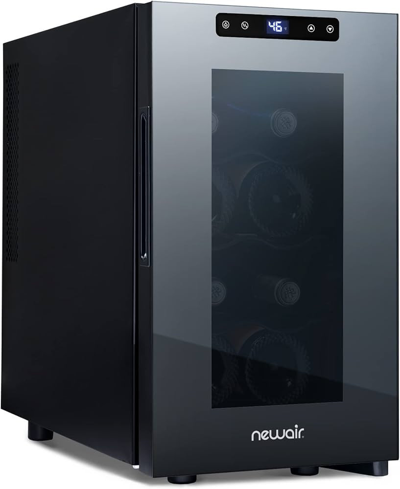 Newair Shadow-T Series 8 Bottle Thermoelectric Wine Fridge, Countertop Wine Refrigerator, Mirrore... | Amazon (US)
