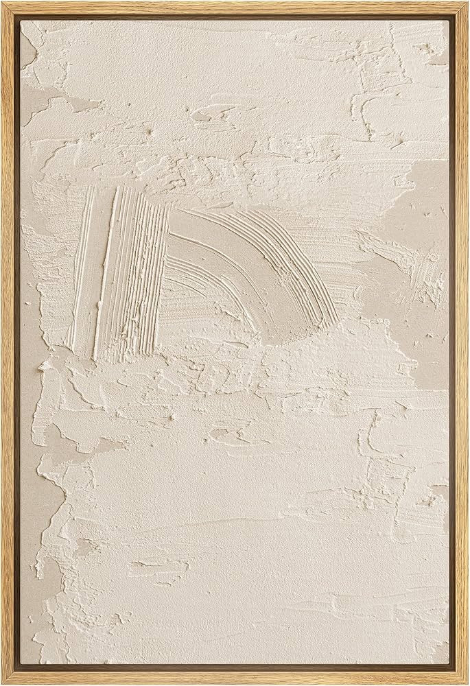 SIGNFORD Framed Canvas Print Wall Art Rustic Tan Paint Stroke Landscape Abstract Shapes Illustrat... | Amazon (CA)