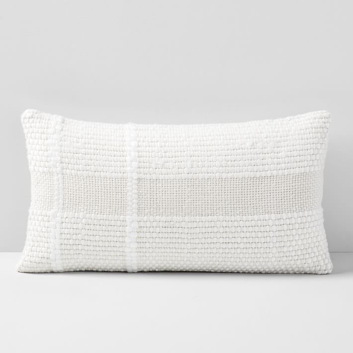 Corded Basketweave Lumbar Pillow Cover | West Elm (US)