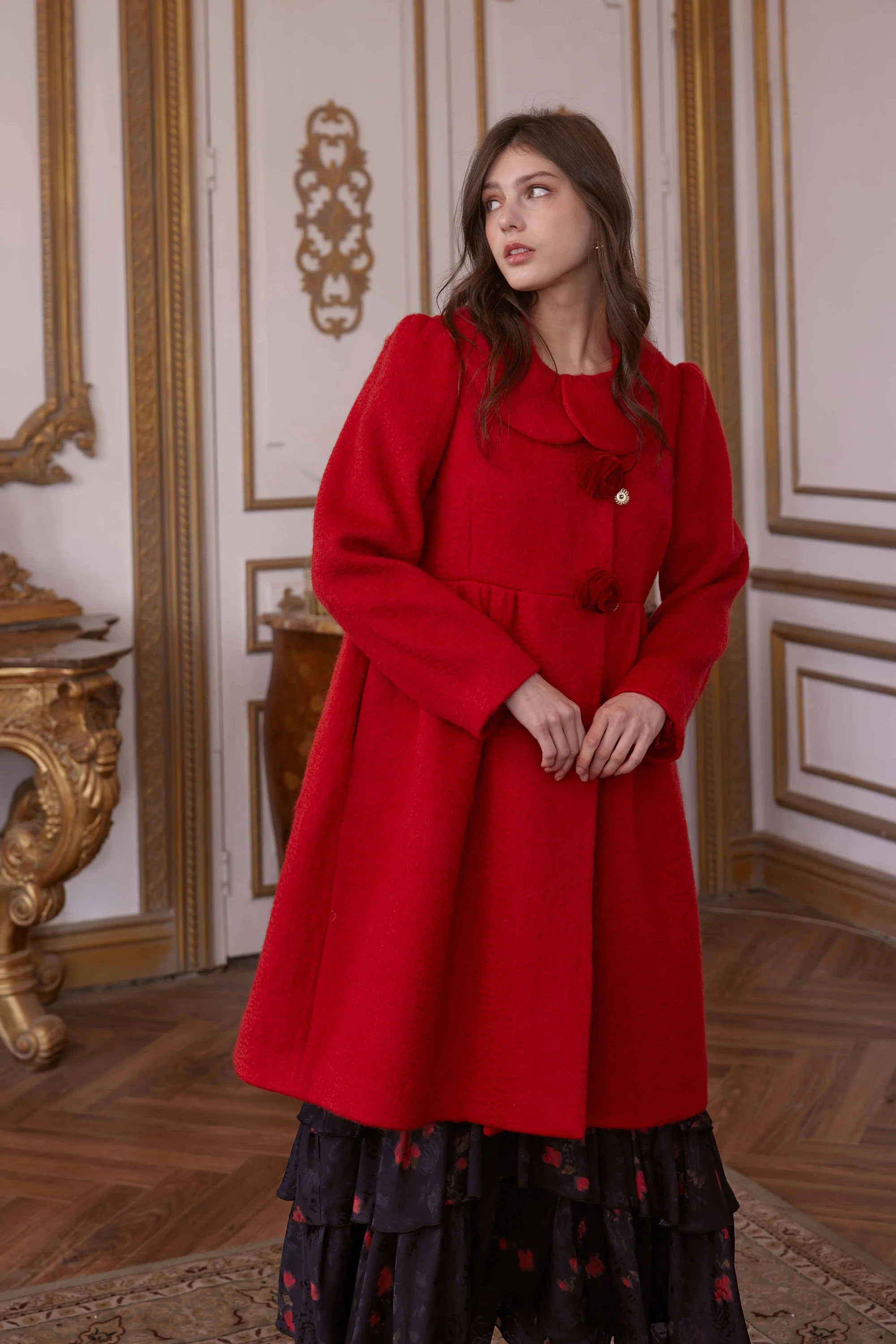 Sullivan Small Lapel Wool Babydoll Coat | American Heiress