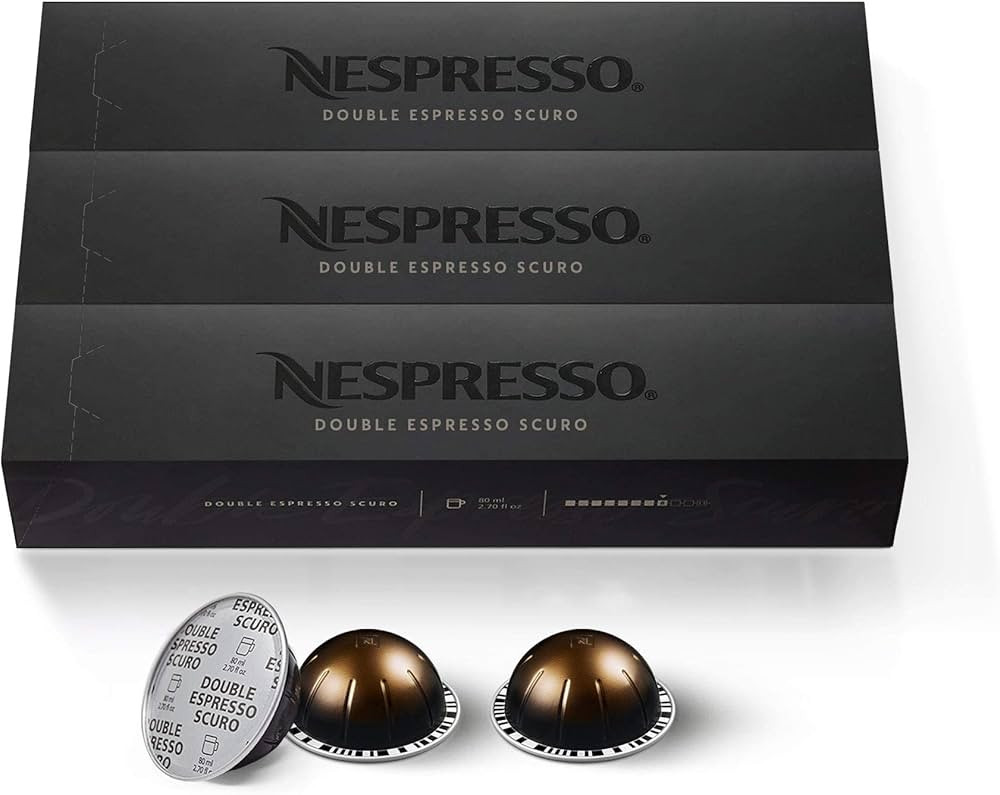 Nespresso Capsules Vertuo, Double Espresso Scuro, Dark Roast Espresso Coffee, 30-Count Coffee Pod... | Amazon (US)