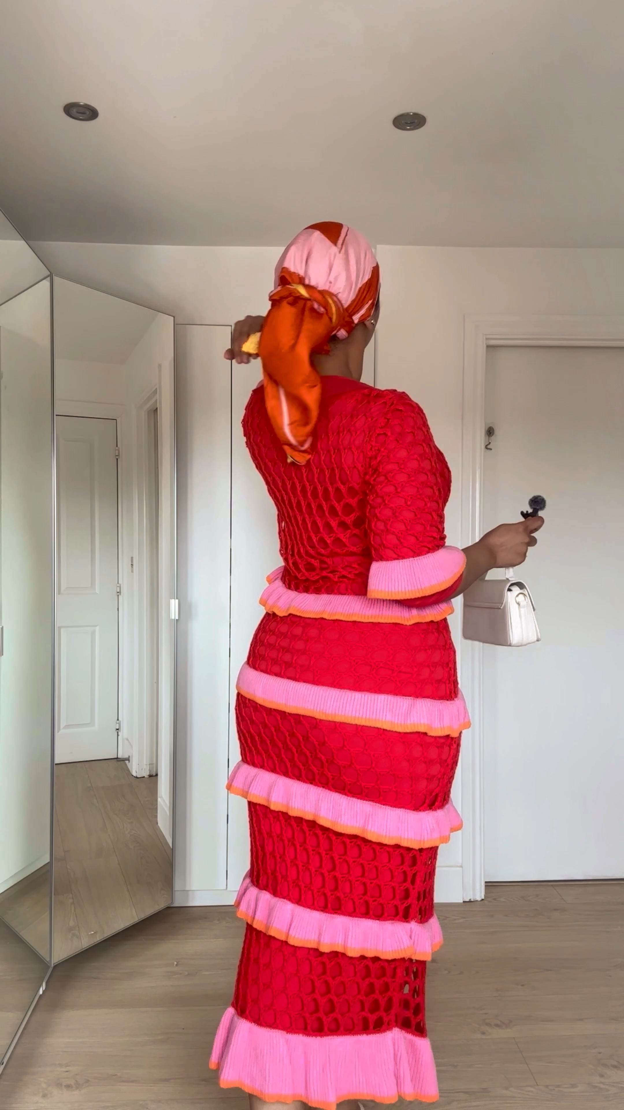 GRWM for Booking a holiday STAT! 🍹 🌅 🦞 

Styling this new crochet number by @neverfullydressed (ad pr)
Shoes @asos 
Scarf @burberry 
Curve maxi Bodysuit @prettylittlething 
Bag- thrifted.
Jersey hijab from @chinutayco

Modest fashion, neverfullydressed,asos,Burberry, vintage,colorful, longsleevemaxi,summerdresses,vacation outfit,modeststyling 