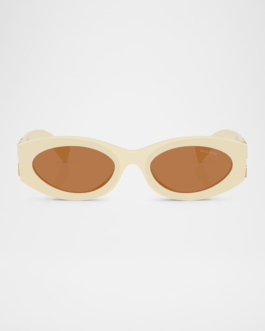 0MU 11WS Acetate Oval Sunglasses | Neiman Marcus