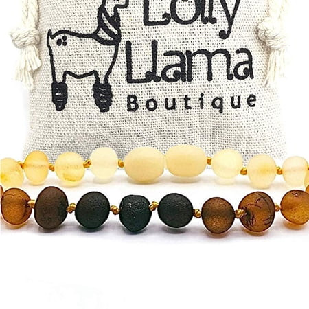 Baltic Amber Teething Necklace for Babies by Lolly Llama - Teething Relief for Baby - Raw Baltic Sea | Walmart (US)