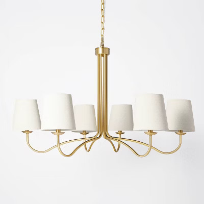 6-Arm Candelabra Chandelier Ceiling Light Brass Finish: Adjustable Height, UL Listed - Hearth & H... | Target